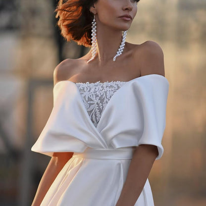 Wedding Dress for Bride Off The Shoulder Bridal Gown Bride Dresses Evening Party Brush Train